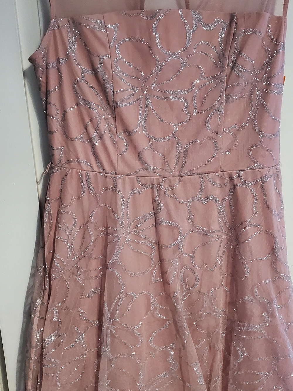 Source Unknown Dusty Pink Glitter-Accent Formal Dress